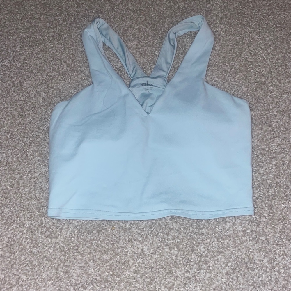 alo real bra tank chalk blue